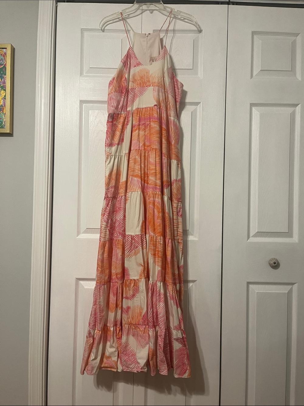 Hutch Maxi Dress in Cream, Pink & Orange Floral Print